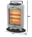 USHA 4003 1200 Watt 3 Rod Halogen Heater with Auto Oscillation Feature and Safety Mesh(Grey)